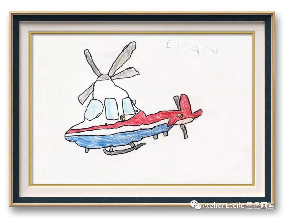 Evan QU, 4岁, 线上儿童绘画启蒙课课堂作品